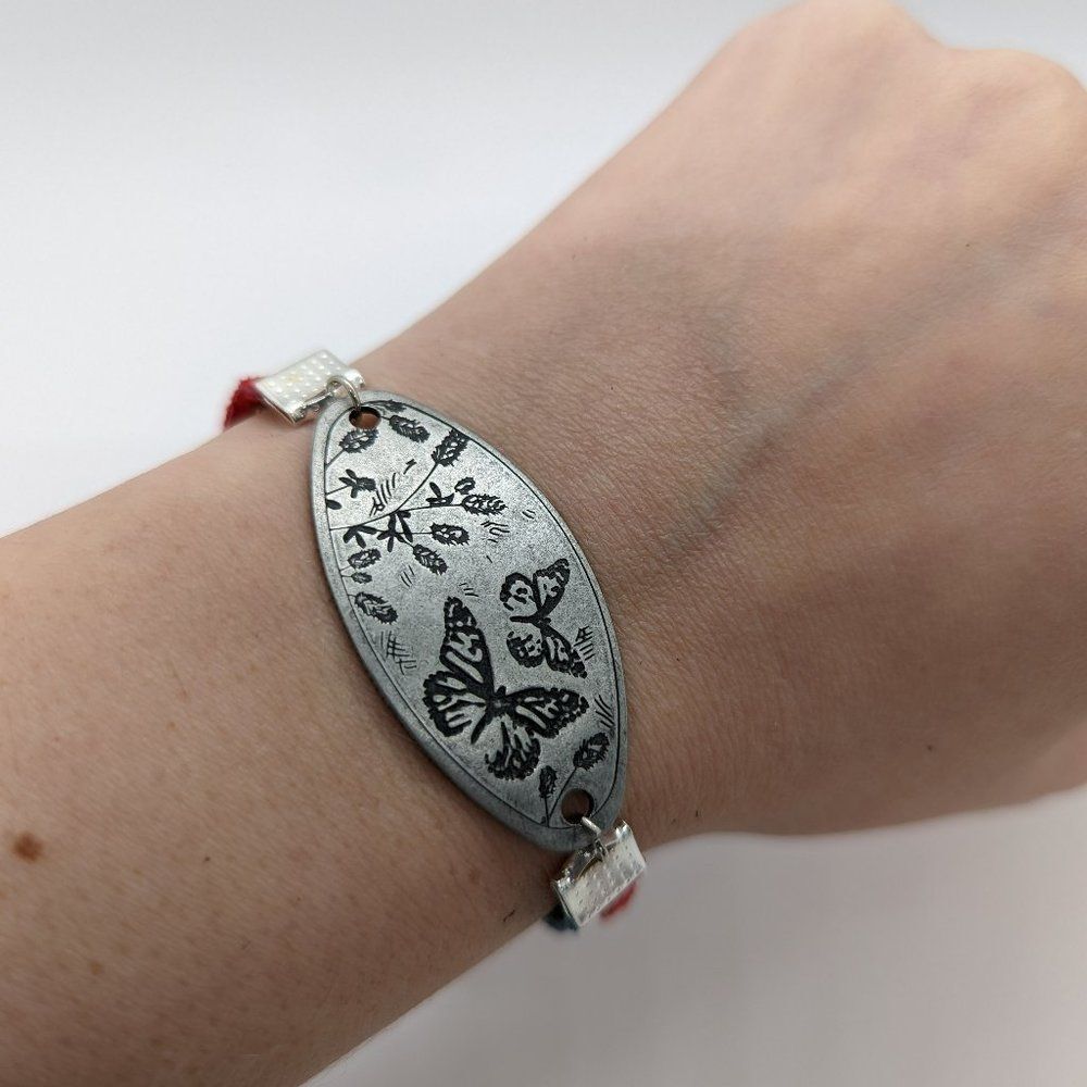 Bracelet Butterflies w/ Faux Leather